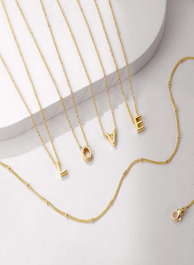 LEXODY Gold Initial Necklaces for Women, 14k Gold Plated Round Letter A-Z Pendant Necklace Trendy Capital Monogram Necklace Dainty Name Pendant Necklace for Women Jewelry Gifts - Image 5